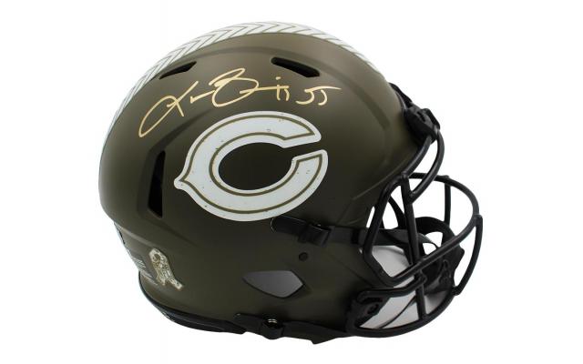 Lance Briggs Signed Chicago Bears Speed Authentic Salute To Service NFL Helmet