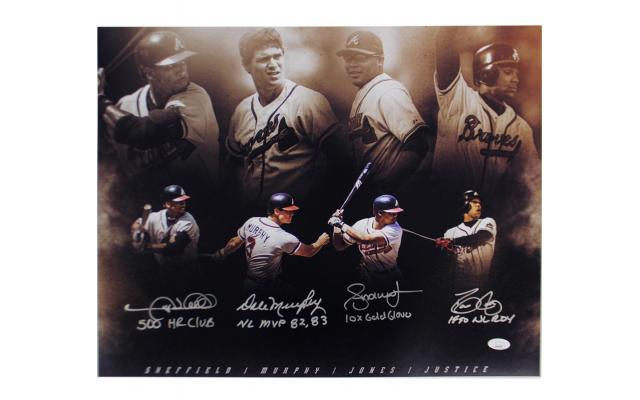 Multi-Player Signed Atlanta Braves Unframed 16×20 MLB Photo with Inscriptions