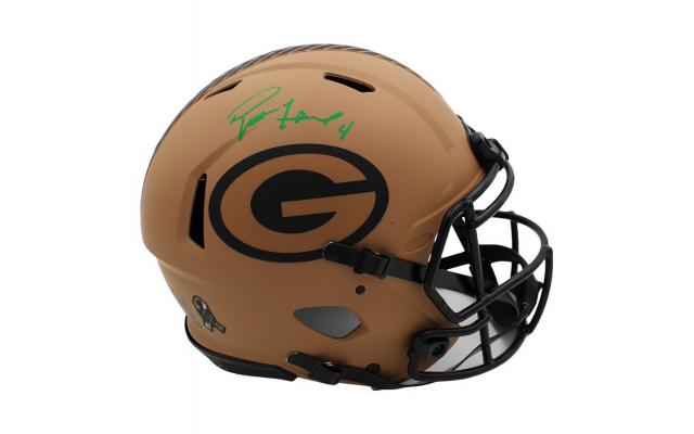 Brett Favre Signed Green Bay Packers Speed Authentic Salute to Service 2 NFL Helmet