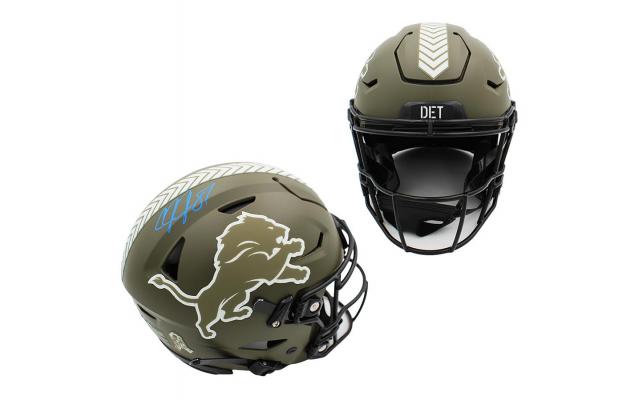 Calvin Johnson Signed Detroit Lions Speed Flex Authentic Salute To Service NFL Helmet