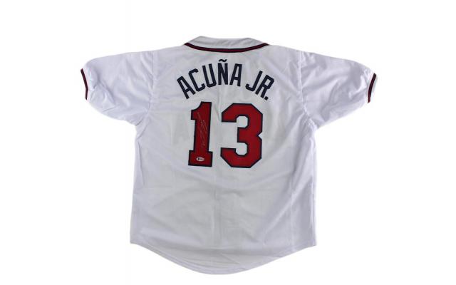 Ronald Acuna Signed Atlanta Custom White Jersey